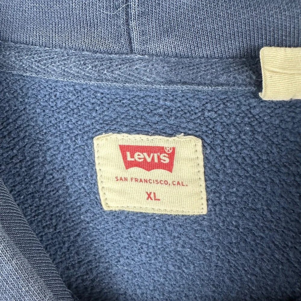 Levis Mens California Coast Graphic Hoodie Navy Blue Fleece Sweatshirt Size XL